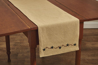 Burlap Star Table Runner 13x54 Park Designs - The Fox Decor
